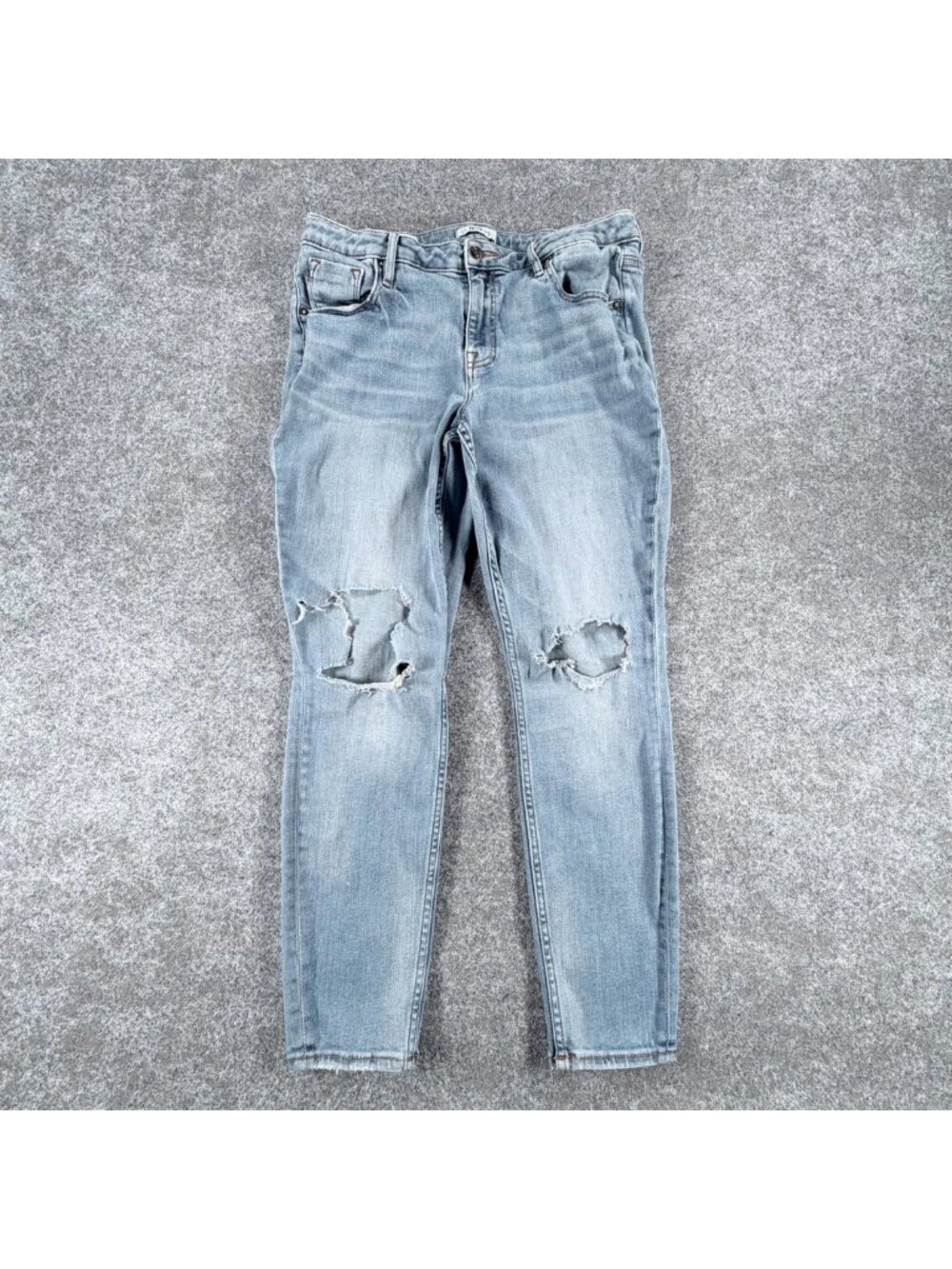 Vigoss Jagger Skinny Jeans Womens 14 Light Blue Distressed Rip Mid Rise Denim
